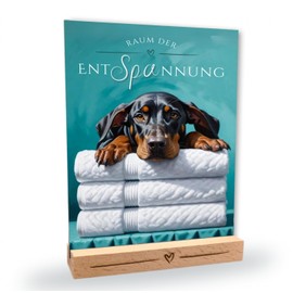 siviwonder Doberman Dobi No. 2 Relaxation Dog Sign Decorative Bathroom Wooden Stand Dog Gift Idea Funny Saying Dog Motif Aluminium Weatherproof Decorative Sign
