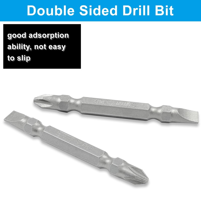 uvbws 2 Pcs Double Sided Bit PH2 Double Ended Drill
