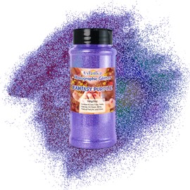 Aslanka 140g Holographic Glitter Powder, Fantastic Light Purple Glitter Powder, Glitter Powder Colourful Rainbow, Manicure, Eyeshadow, Face, Crafts, DIY