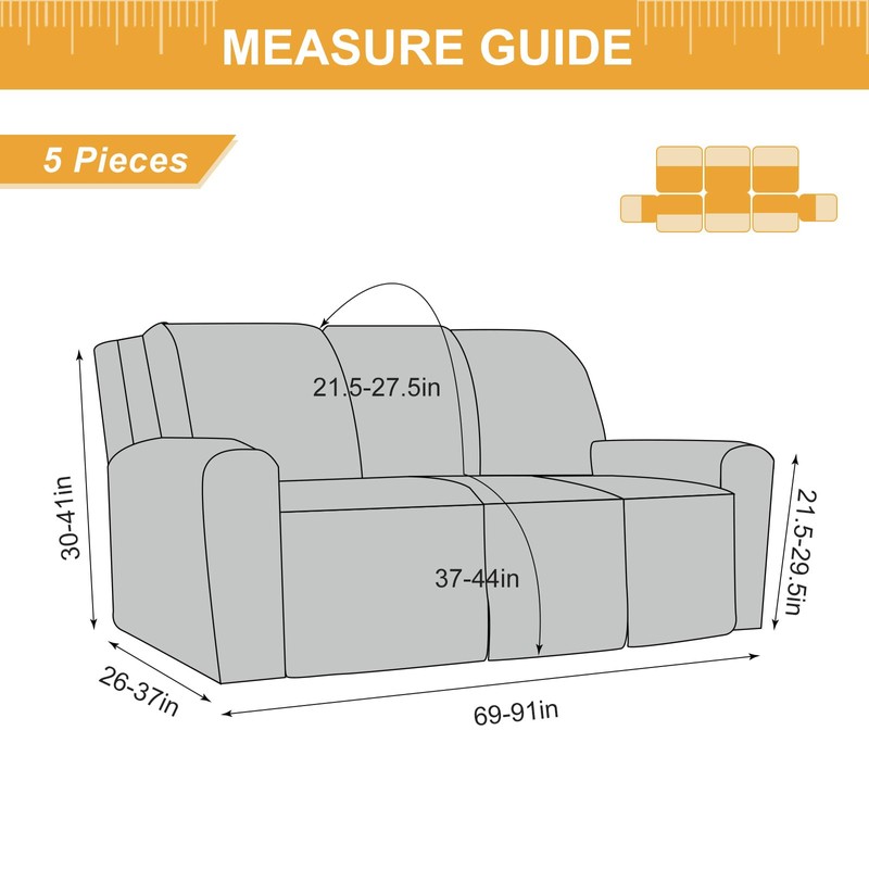 Genina Recliner Cover Stretch Couch Covers, Sofa slipcover for Reclining