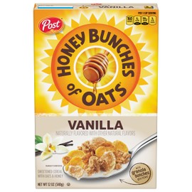 Honey Bunches of Oats Vanilla Cereal, Breakfast Cereal with Crunchy Oats and Granola Clusters, 12 oz Box