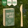 BAMBOWARE - Bamboo Cutlery Knife Bulk Package 100 Pieces