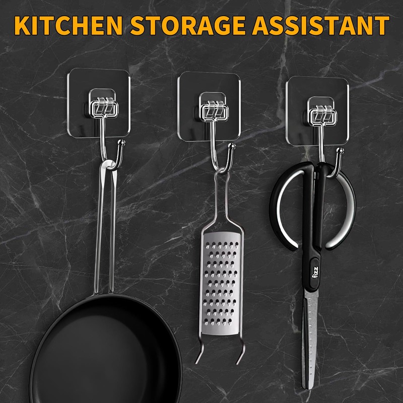EBUKTUK Wall Hooks with Good Adhesion, Wall Hook Waterproof Transparent