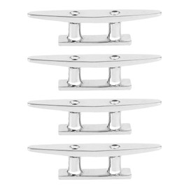 Boat Lamp, Qiilu Boat Cleat, 4 Pieces, 100 mm/3.9 inches, Stainless Steel Boat Dock Deck Mooring Rope Cleat Accessory