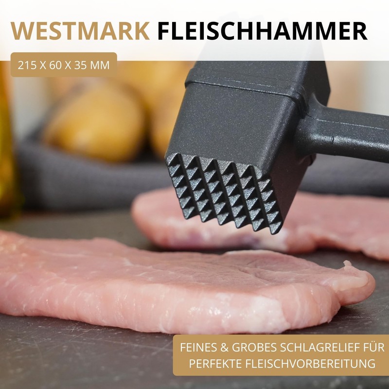 Westmark Robusto Black Edition Meat Tenderiser - Double-Sided Cutlet Tenderiser