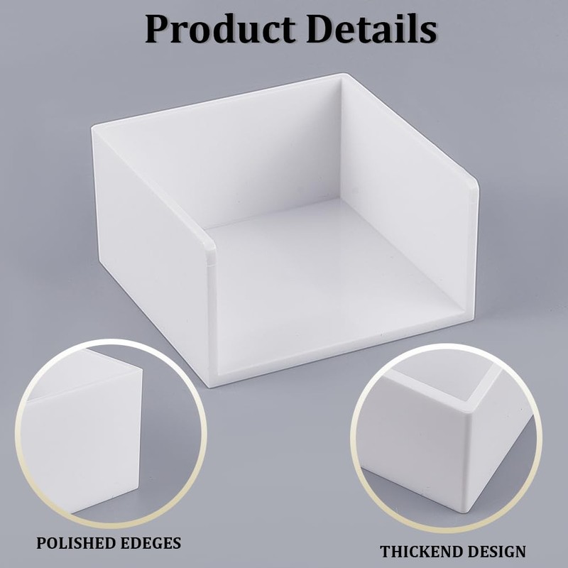 CRASPIRE White Sticky Note Holder 3x3 Inch Plastic Notepad Holder