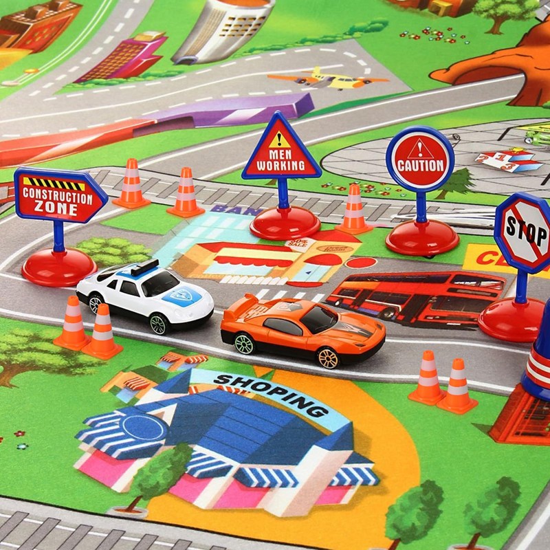 Gatuida 7pcs Mini Traffic Cones, Tiny Simulation Road Parking Signs,