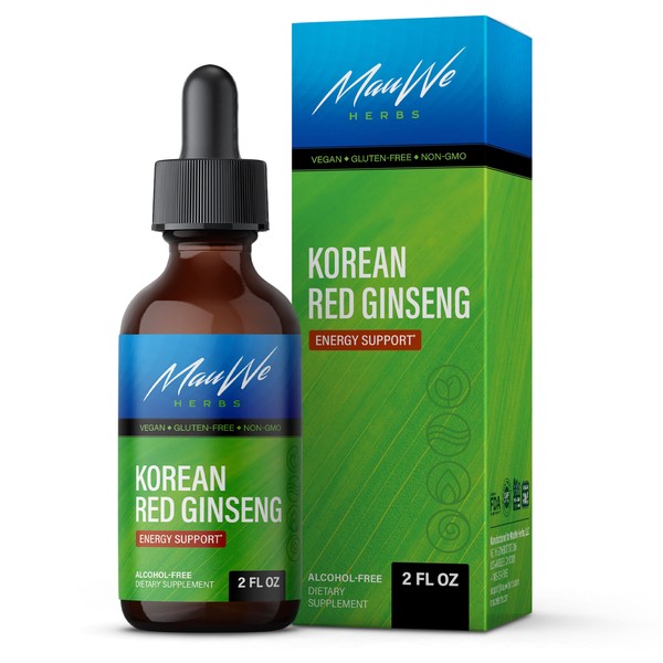 Korean Red Ginseng Extract - Promotes Natural Energy, Cognitive Supplement, & Immune Support Ginseng Liquid Mix - Natural Panax Ginseng Herbal Drops - Vegan, Non-GMO 2 fl. Oz.