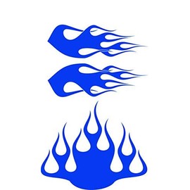Wild Dingos LLC ST2 - Multi-Color Flame Decal Kit Golf Cart, UTV, RC, ATV, ROXOR, Tank, Motorcycle (D - Small, G29-049 Blue)