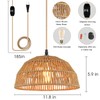 Plug in Pendant Light, Farmhouse Hanging Chandelier Lights with 15ft