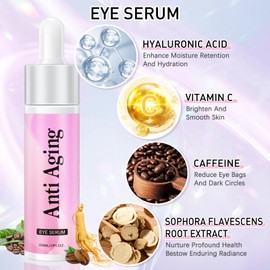 60 ml Caffeine Eye Cream Eye Serum Kit Under Eye Cream Anti-Ageing for Dark Circles and Wrinkles Retinol Eye Serum & Eye Roller