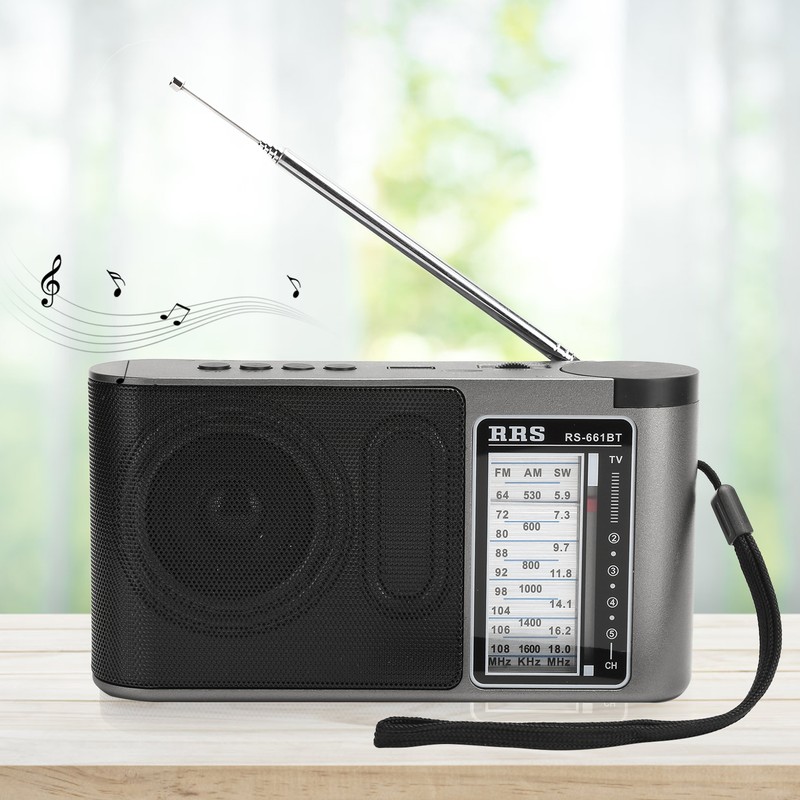 Bluetooth 4.0 Radio Receiver Portable MultiBand Manual Setting with Telescopic