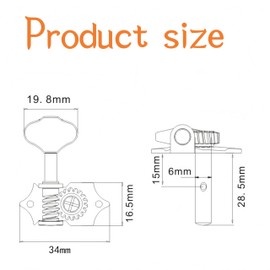 6Pcs Metal Guitar String Tuning Pegs, 1:18 Gear Ratio, sturdy and Practical，Open Tuner Keys Machine Head Set for Acoustic Electric Guitars