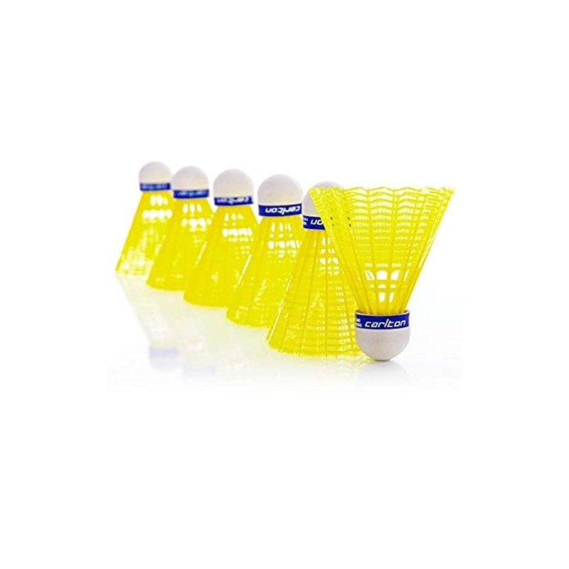 Carlton F2 Shuttlecocks Pack of 6 Yellow
