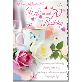 for My Wonderful Wife On Your 70th Birthday Day Card Lovely Verse