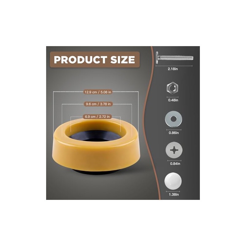 2-Pack Extra Thick Toilet Wax Ring Replacement Kit with 304