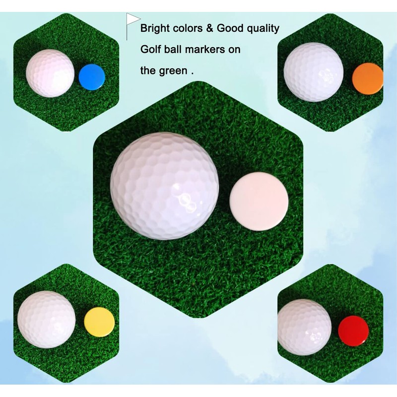 Adhere 100pcs Plastic Golf Ball Position Marker Quarter Size 25mm