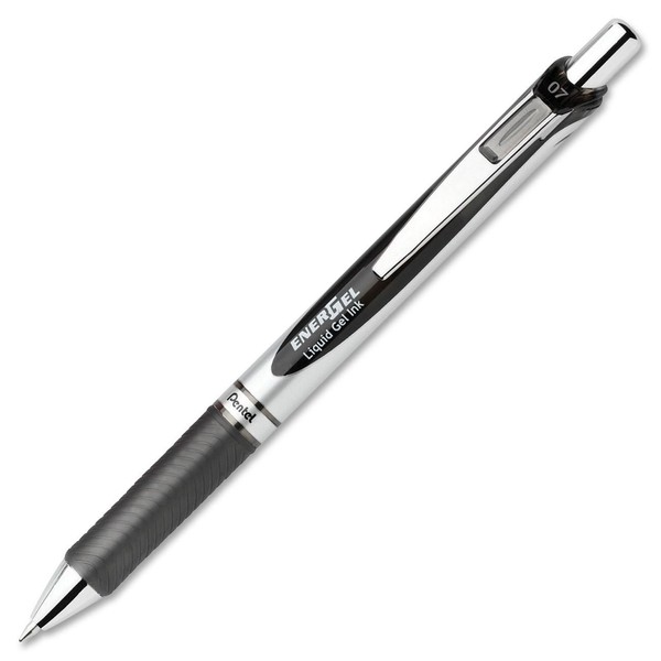 Pentel EnerGel Deluxe RTX Retractable Liquid Gel Pen,0.7mm Metal Tip, Black Set of 5 ( BL77-A )