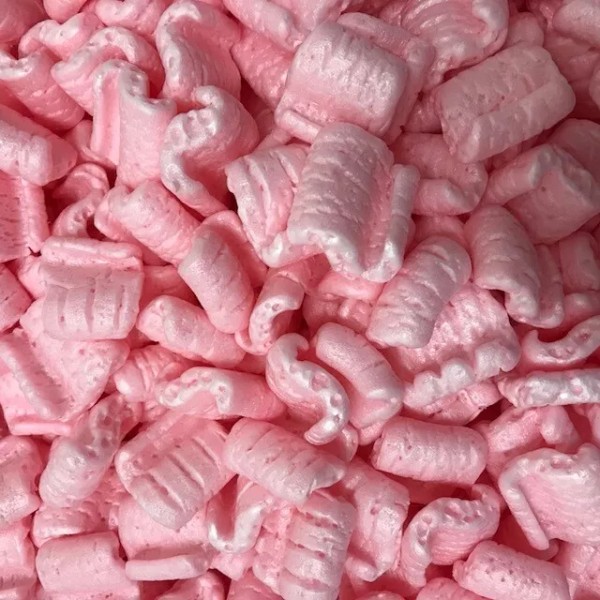 Unbranded/Generic 1 (ONE) Cubic Feet Pink Anti Static Packing Peanuts