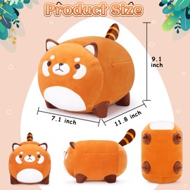 11.8 inch Red Panda Plush Toy Stuffed Animal Pillow Panda Plush Pillow Cuddle Pillow Cute Plush Red Panda Stuffed Red Panda Soft Chubby Cushion Toys Christmas Birthday New Year Gift for Boys Girls