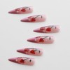 IMRAIN Cherry Press on Nails Long Stiletto Fake Nails Pink