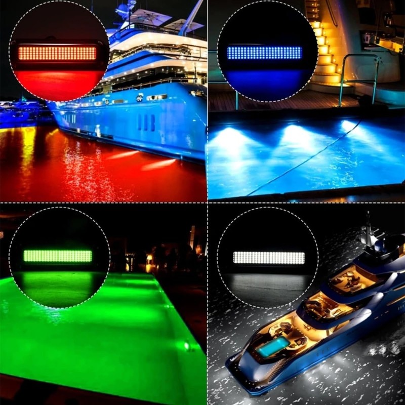 BHBP 120led Underwater Marine Boat Led Lights,Waterproof,2pcs blue