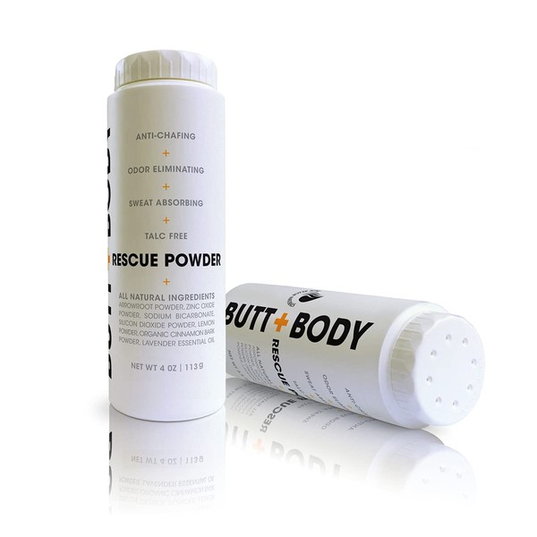 Butt & Body Rescue Powder. Naturally Protects Skin & Eliminates Chafing, Rubbing, Sticking & Odors. No Talc. Made in USA - Absorbs Sweat & Keeps You Cooler. (4 Ounce - 1 Pack)
