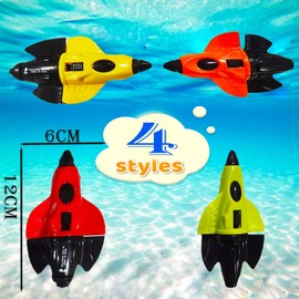 4Pcs Diving Spaceship Toys Swimming Pool Toys Sinking Toys Swimming Sinkers for Kids 7-12,Underwater Diving Toys,Swimming Pool Dive Spaceship Water Toy Underwater Pool Training Toys for Girls Boys