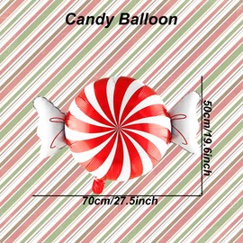 6 Pcs Candy Balloons, Red White Candyland Balloons Christmas Foil Balloons for Christmas Balloons Decorations
