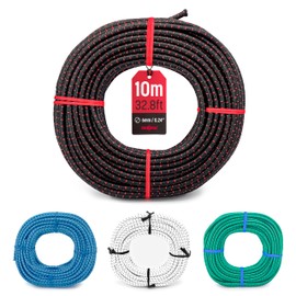 MAGMA Elastic Rope | Rubber Rope with 6 mm Diameter | For Fishing, Sailing, Boating, Camping & Tarpaulin Tarpaulin Tarpaulin | For Indoor, Outdoor, Kitchen, Workshop & Garden (25, Black)