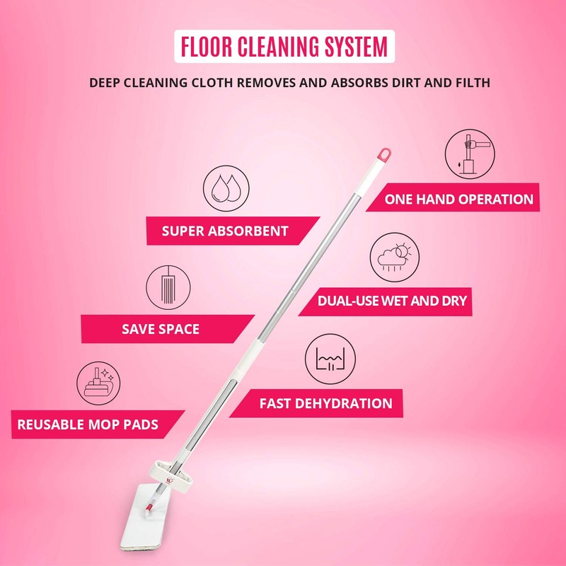 Microfiber Mop, 360 ° Rotatable, Best for Home Office, Light