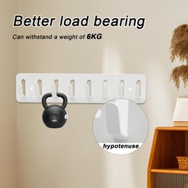 Galerie SV Pack of 2 Key Holders with 8 Hooks, Key Hooks, Key Holder for Wall, Key Holder, Black, Wall Mounting for Bedroom, Entrance Area, Living Room, Kitchen (White-8G)