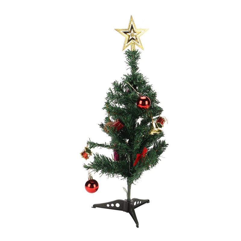 19.7inch Tabletop Christmas Tree Mini Artificial Decorated Christmas Tree Set
