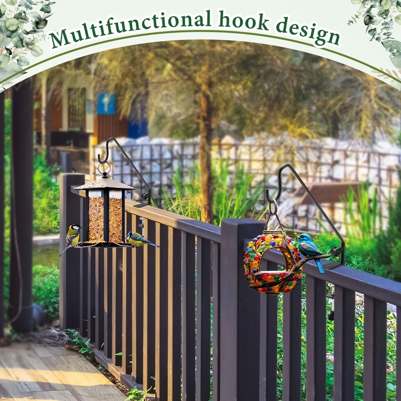 4 Pack Deck Bird Feeder Hanger for Railing 11 Inch
