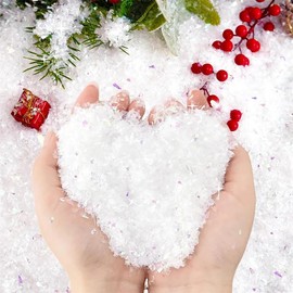 50g Fake Snow Decoration,Christmas Faux Snow for Glitter Twinkles Snowflakes Powder Filler Sparkly White Artificial Snowflakes for Christmas Party Decoration Supplies(Rainbow)