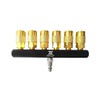 Zeluga 22-141 6-Way Industrial Style Bar Air Manifold with Brass
