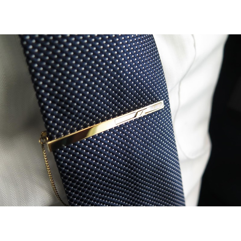 DAKS Gold White Butterfly Tie Bar Tie Clip, Brass, No