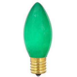Vickerman C9 Ceramic Green Replacement Bulb, 7 Watt, 130 Volt, UL, Box of 25