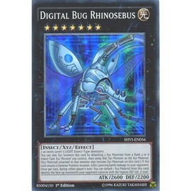 Deckboosters YuGiOh : SHVI-EN056 1st Ed Digital Bug Rhinosebus Super Rare Card - ( Shining Victories)