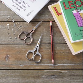 Professional Embroidery Scissors 5 Inch - Surgical-Grade Stainless Steel Blades & Engraved Handles with Leather Sheath for Precision Sewing, Crafting