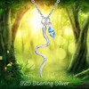 PRAYMOS Snake Pendant Chains 925 Sterling Silver Gothic Necklace Zirconia