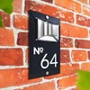 Custom Signs Solar Illuminated Modern Anthracite House Number Sign 24cm
