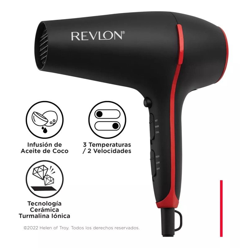 Revlon Secadora Cabello Revlon Coco Cerámica Turmalina Iones Pelo