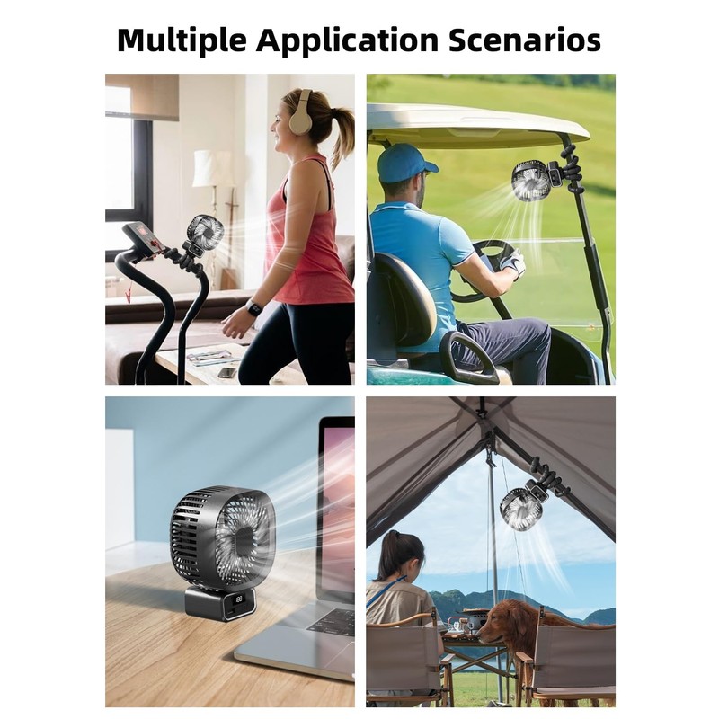 Portable Stroller Fan with 10000 mAh, 270° Rotation Fan Small