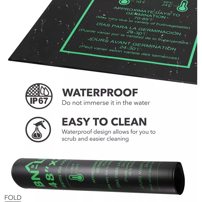 BN-LINK Durable Seedling Heat Mat Warm Hydroponic Heating Pad 48x20.75