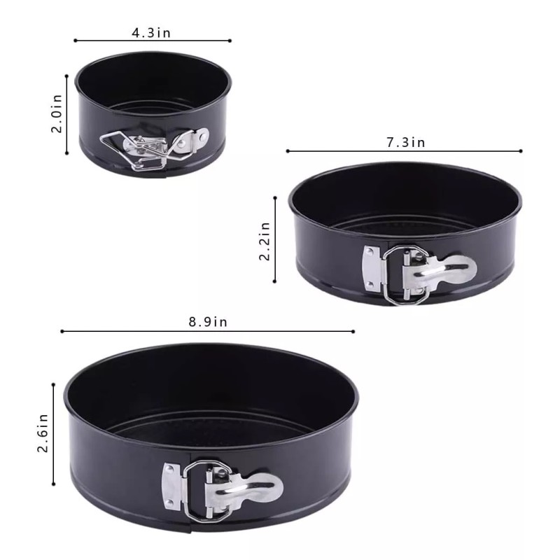 MARZSEFLO Moldes Pasteles Repostería Desmontables Para Tartas 3 Piezas