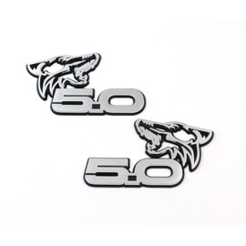 Pair Custom Coyote 5.0 Emblems Door Left Right 3D Badge Compatible with Mustang F150,Universal Car Vehicle, Truck (Chrome Black)