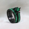 ringheart His and Her Couple Rings Black Matching Ring 1.5ct