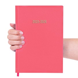 Evelay 2025 2026 Academic Diary A5 Page A Day Mid Year Hardback Planner Organiser for School Student Teacher Office (A5, Cerise)