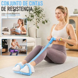 Bandas de Resistencia Elasticas, 8PCS Cuerda Tensión Multifunción, Extractor de Pedal de 6 Tubos, Extractor de Brazo en Forma 8, 3 Bandas Elásticas Gr
